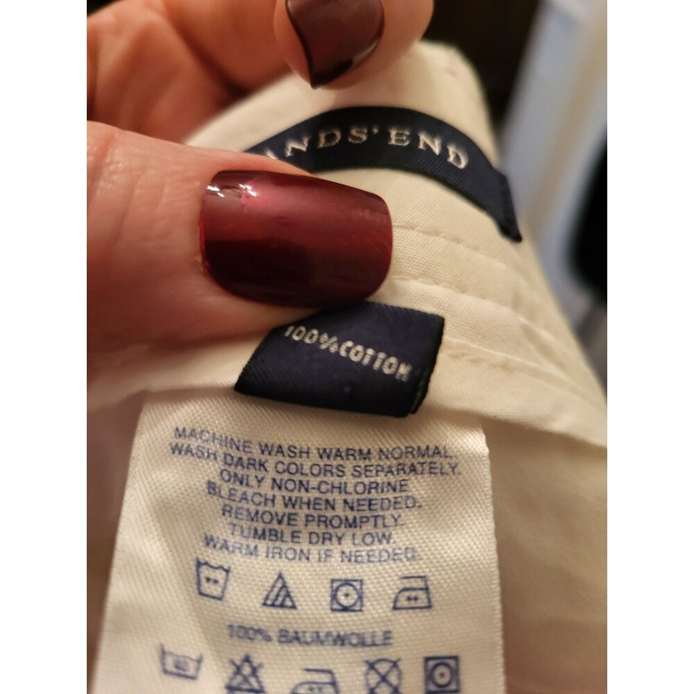 Lands End White Cotton Twill Pencil Skirt 14 Nautical Preppy Old Money Vacation - Picture 9 of 10